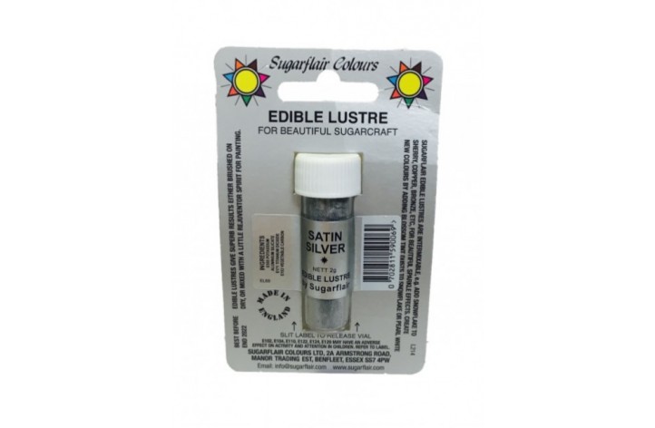 Powder Colouring (Edible Lustre) - Satin Silver 2g